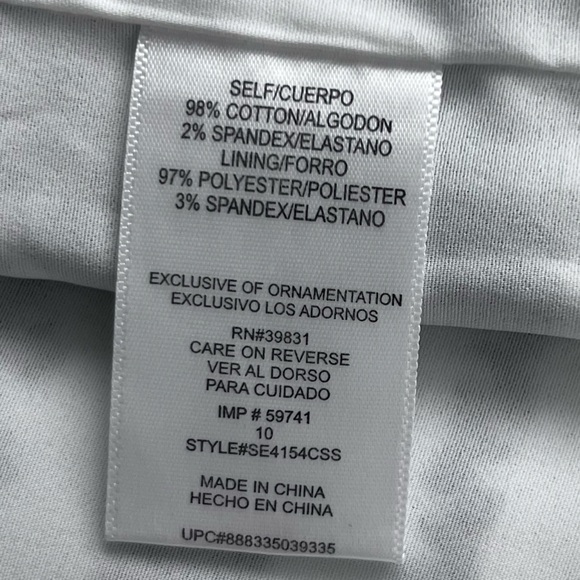 Sam Edelman Embroidered Beaded Stretch Cotton Mini Skirt Womens 6 10 Blue White - Picture 8 of 16